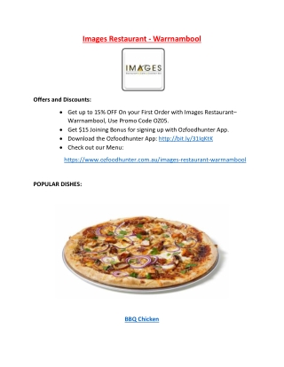 15% Off - Images Italian Restaurant Menu in Warrnambool, VIC.