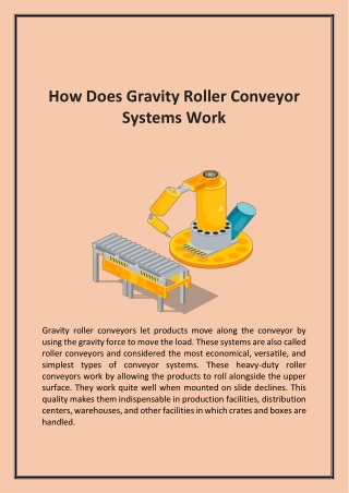 How Does Gravity Roller Conveyor Systems Work