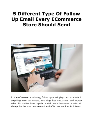 5 Different Type Of Follow Up Email Every ECommerce Store Should Send