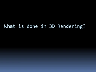 What is done in 3D Rendering?