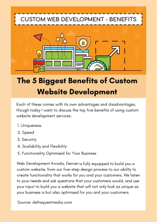 The 5 Biggest Benefits of Custom Website Development