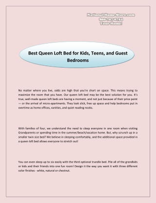 Best Queen Loft Bed for Kids, Teens, and Guest  Bedrooms