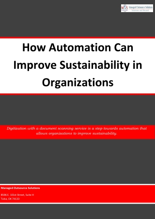 How Automation Can Improve Sustainability in Organizations