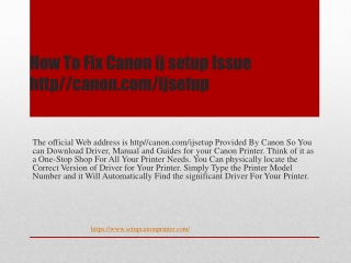 How To Resolve Canon ij setup Problem http//canon.com/ijsetup