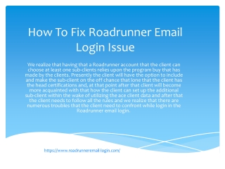 How To Resolve Roadrunner Email Login Problem