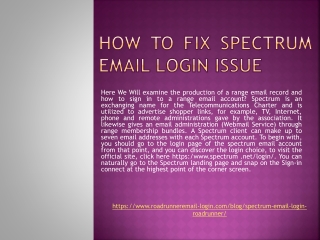 How To Resolve Spectrum Email Login Problem