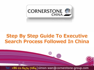 Step By Step Guide To Executive Search Process Followed In China