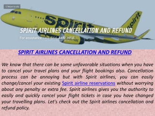 SPIRIT AIRLINES CANCELLATION AND REFUND