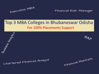 Top 3 MBA Colleges in Bhubaneswar Odisha