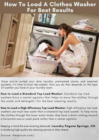 How To Load A Clothes Washer For Best Results