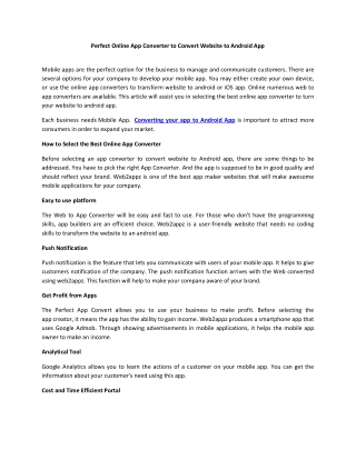 Convert Your website to Android app