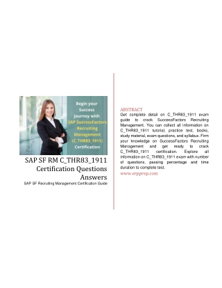 SAP SF RM C_THR83_1911 Certification Questions Answers [PDF]