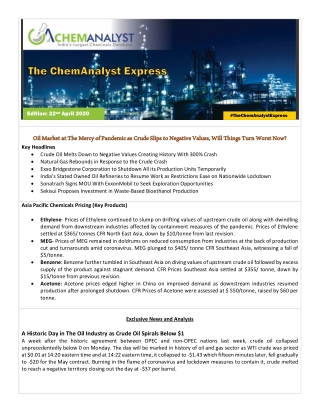 Oil Market at The Mercy of Pandemic as Crude Slips to Negative Values, Will Things Turn Worst Now?