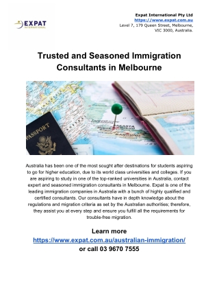 Trusted and Seasoned Immigration Consultants in Melbourne