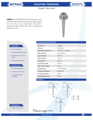 MTH05 Van-Stone Thermowell - Forged / Bar-stock