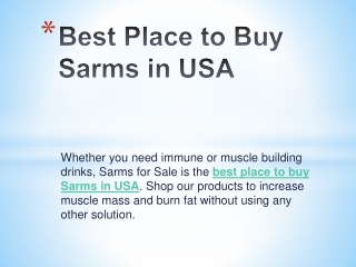 Best Place to Buy Sarms in USA