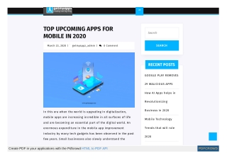 TOP UPCOMING APPS FOR MOBILE IN 2020