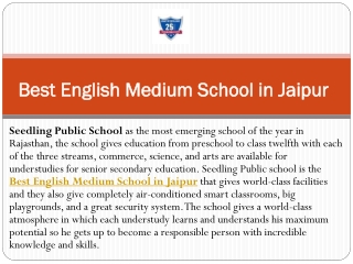 Best English Medium School in Jaipur