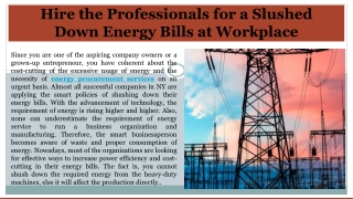Hire the Professionals for a Slushed Down Energy Bills at Workplace