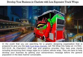 Develop Your Business in Charlotte with Less Expensive Truck Wraps