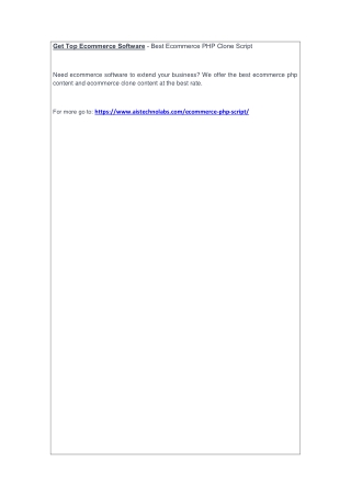 Get Top Ecommerce Software - Best Ecommerce PHP Clone Script