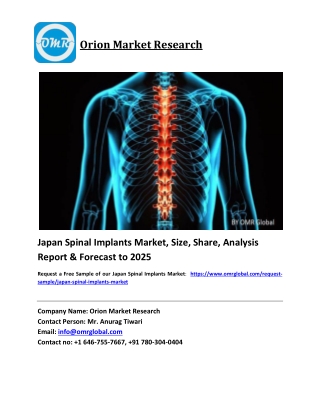 Japan Spinal Implants Market Size, Share and Forecast 2019-2025