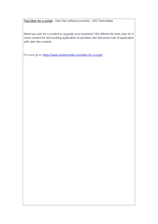 Top Uber for x script - Uber like software provider - AIS Technolabs
