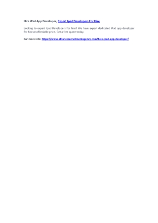 Hire iPad App Developer, Expert Ipad Developers For Hire