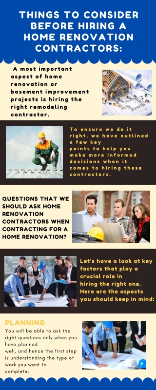 Things To Consider Before Hiring A Home Renovation Contractors