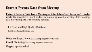 Extract Events Data from Meetup