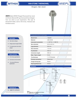 MTH05 Van-Stone Thermowell - Forged / Bar-stock