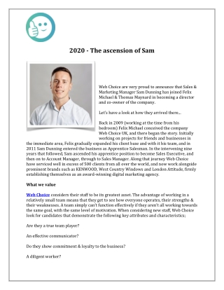 2020 - The ascension of Sam