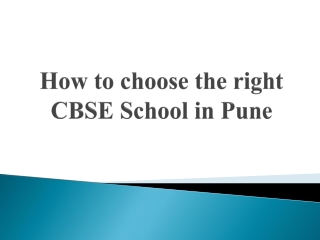 How to choose the right CBSE School in Pune