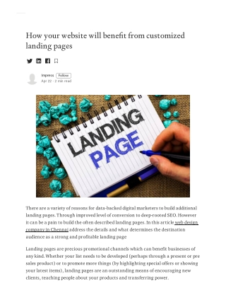 How your website will benefit from customized landing pages
