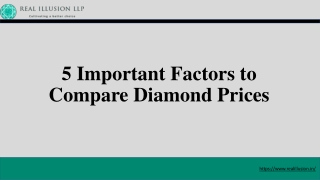 5 Important Factors to Compare Diamond Prices
