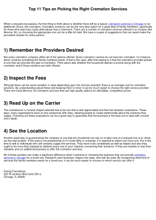 Leading 11 Tips on Picking the Right Cremation Providers