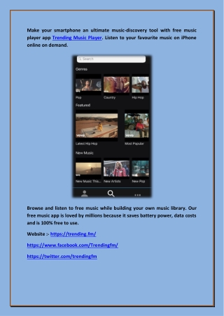 Listen To Free Music with Trending Music Player(trending.fm)