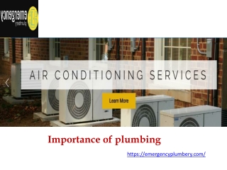 Importance of plumbing