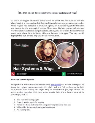 The thin line of difference between hair systems and wigs