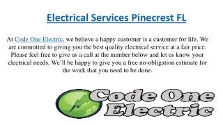 Electrical Services Pinecrest FL