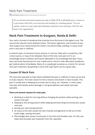 Neck Pain Doctor Near me | Neck Pain Treatment Gurgaon, Delhi