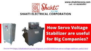 How Servo Voltage Stabilizer are useful for Big Companies?