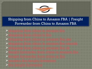 shipping from china to amazon fba canada