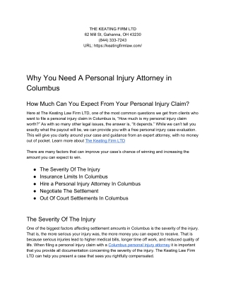 Personal Injury Attorney in Columbus