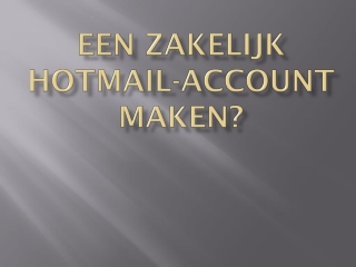 contact opnemen met Hotmail