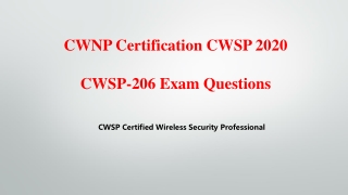 Real CWSP-206 Questions Certified Wireless Security Professional V8.02 Killtest