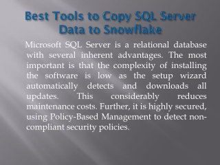 Best Tools to Copy SQL Server Data to Snowflake