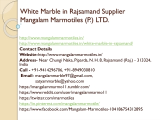White Marble in Rajsamand Supplier Mangalam Marmotiles (P.) LTD.