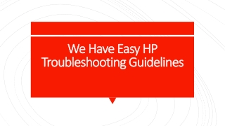 Simple Steps To Do HP Printer Troubleshooting