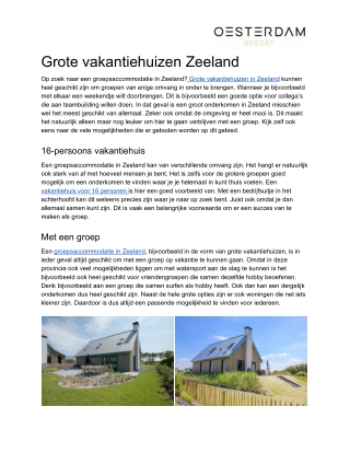 Grote vakantiehuizen Zeeland